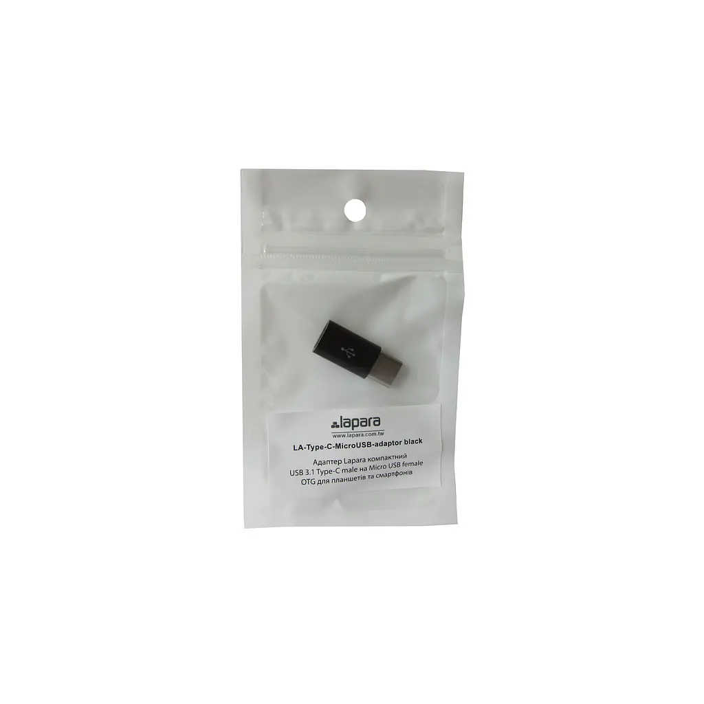 Перехідник Type-C to Micro USB Lapara (LA-Type-C-MicroUSB-adaptor black) - фото 4