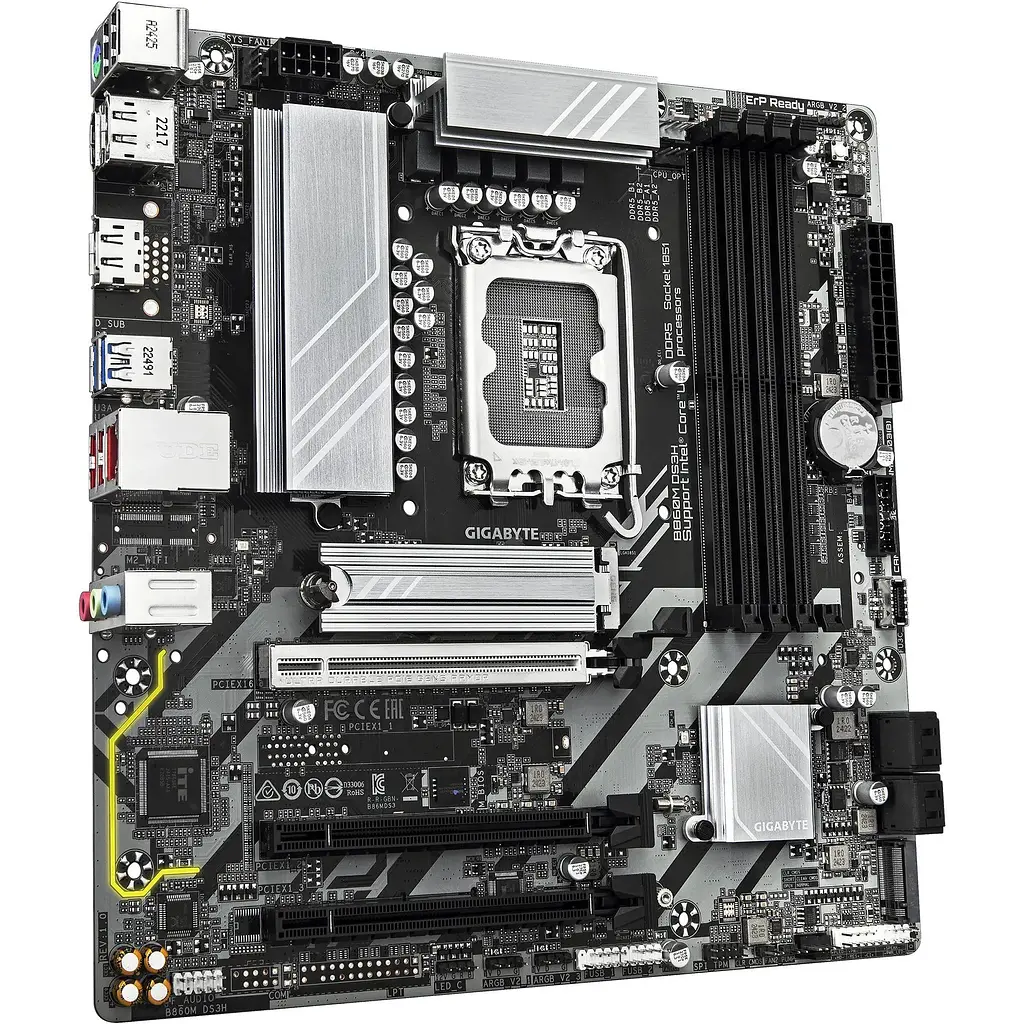 Материнська плата Gigabyte B860M DS3H s1851 B860 4xDDR5 M.2 HDMI DP mATX - фото 2