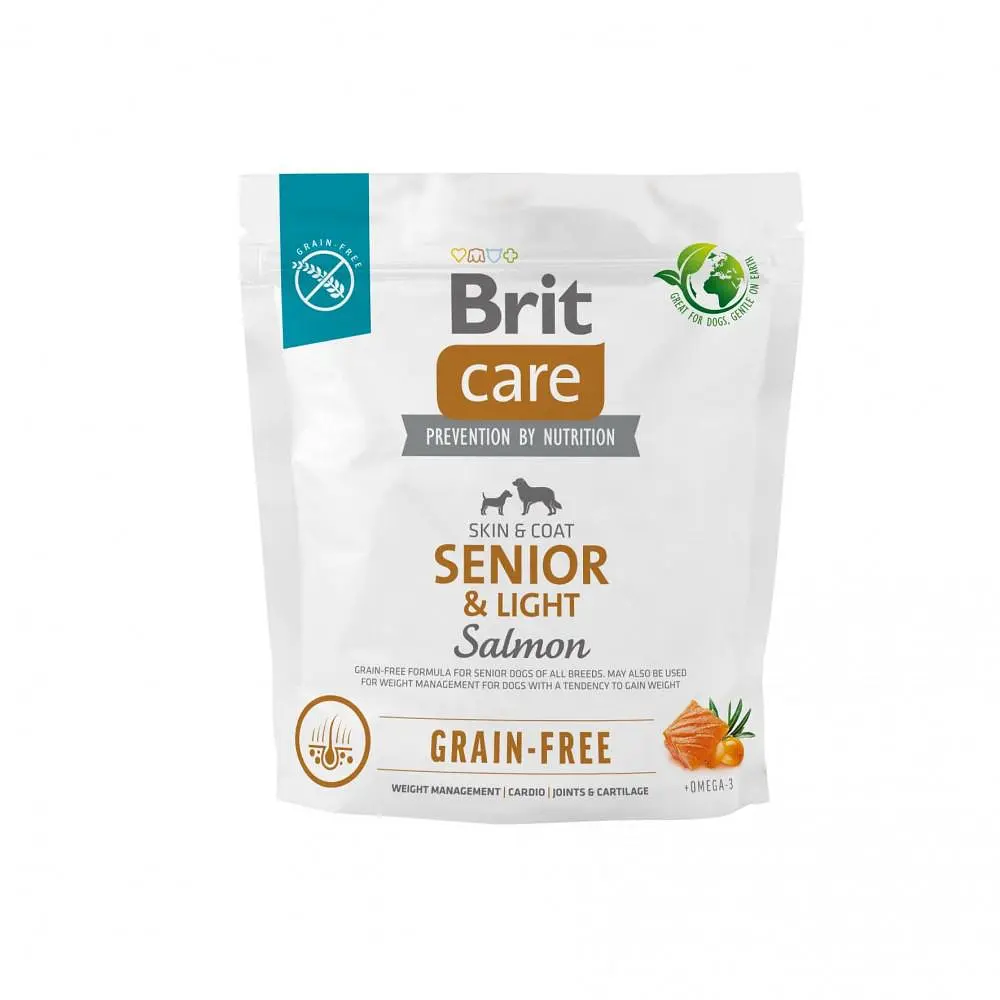 Сухий корм Brit Care Dog Grain-free Senior & Light для старіючих собак, беззерновий з лососем 1 кг (арт.172205/558940)