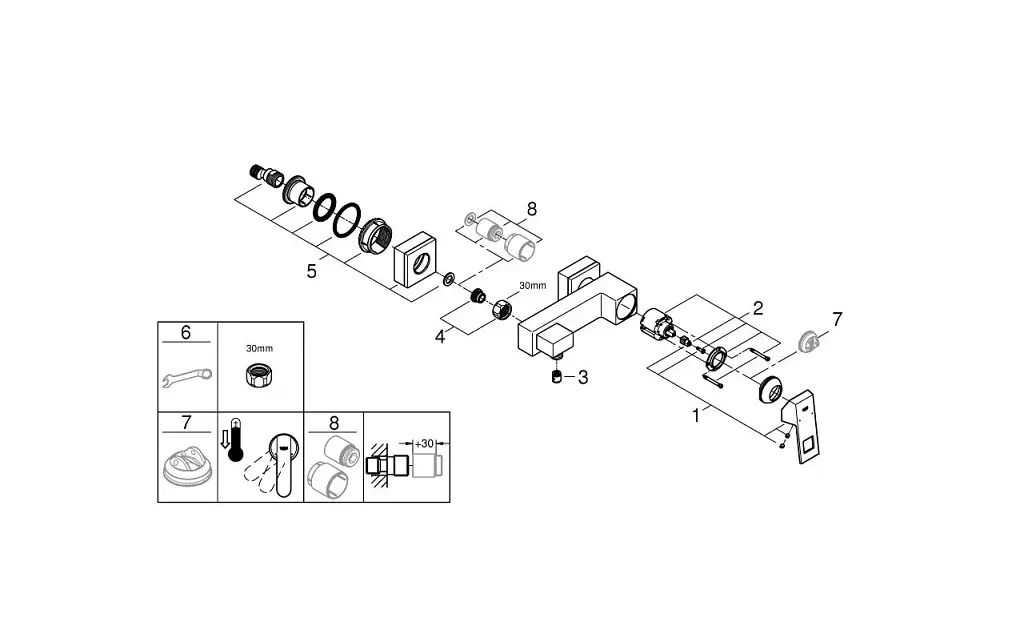 Змішувач для душу Grohe Eurocube одноважільний Хром 30412 - фото 7