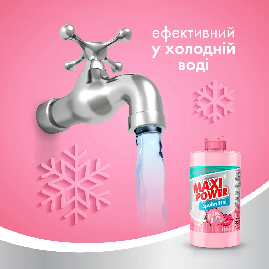 Засіб для миття посуду Maxi Power Бабл Гам 500 мл - фото 4