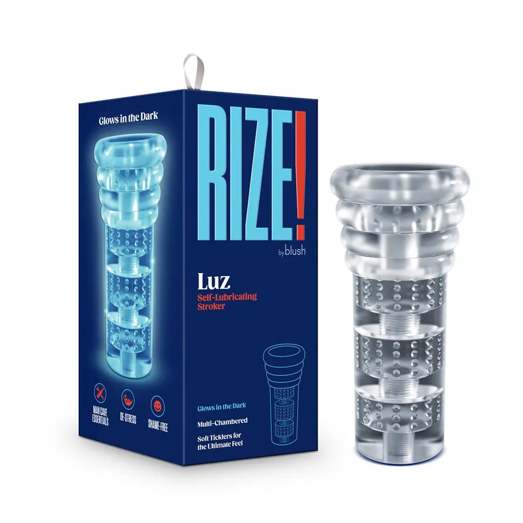 Мастурбатор Blush Rize - Luz Glow in the Dark Masturbator - Clear, всмоктування, світиться в темряві