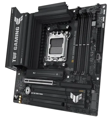 Материнська плата AM5 Asus TUF GAMING B850M-PLUS, B850, 4xDDR5, Int.Video (CPU), 4xSATA3, 3xM.2, 1xPCI-E 5.0 x16, 1xPCI-E 4.0 x1, ALC1220P, Realtek 2.5Gb, 10xUSB 3.2 / 6xUSB 2.0, HDMI/DP, MicroATX - фото 4