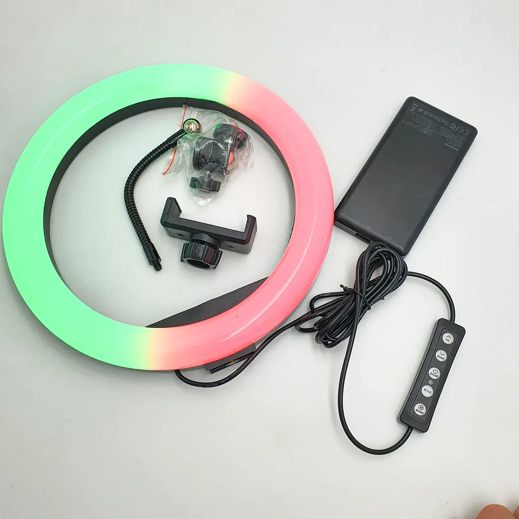 Кільцева LED лампа з пультом 36см RGB 8 кольорів кільцеве світло RING LIGHT MJ36 - фото 11