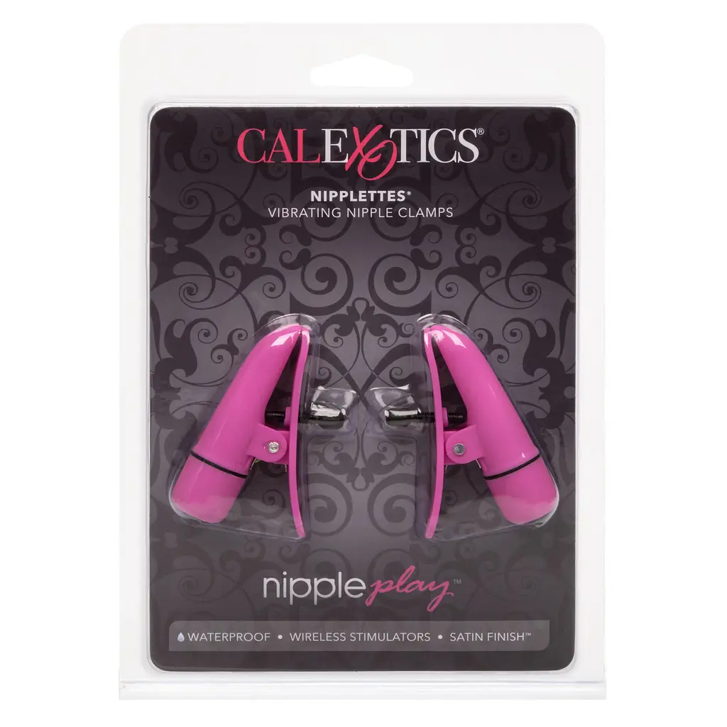 Затискачі на соски з вібрацією California Exotic Novelties, рожеві, 7 см - фото 3