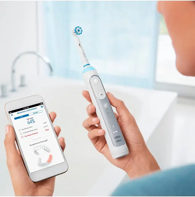 Електрична зубна щітка Oral-B Genius 8000, серебристый - фото 4