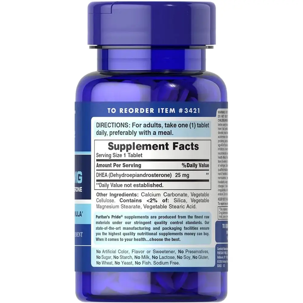 ДГЭА (дегидроэпиандростерон) Puritan's Pride DHEA 25 мг 100 таблеток - фото 2