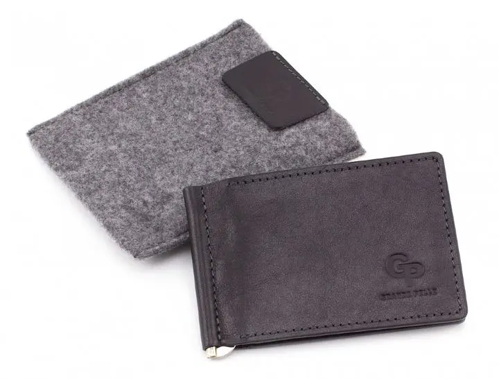 Стильный мужской зажим для денег из кожи GRANDE PELLE 12х8х1 см acs0024473 - фото 4