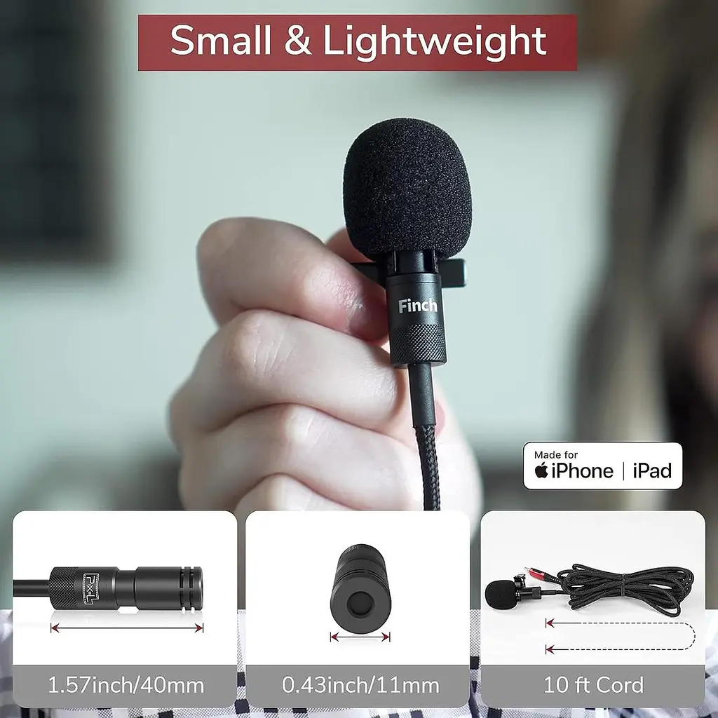Мікрофон Pixel Lavalier для iPhone (сертифікований Apple MFi) мікрофон Lav для iPhone для відеоблогів зовнішній - фото 4