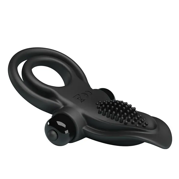 Ерекційне кільце Pretty Love Vibro Penis Ring Black, 11.3х5.6 см (чорний) - фото 6