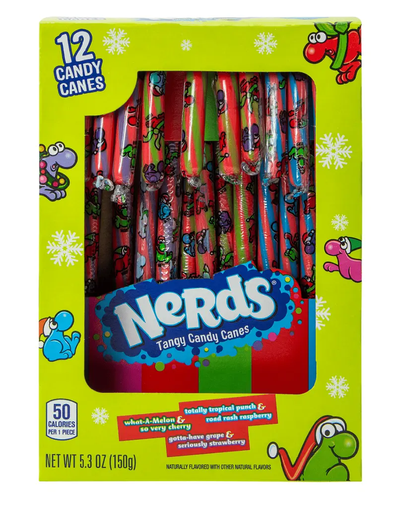 Льодяники-тростини Nerds Holiday Candy Canes 12шт 150г
