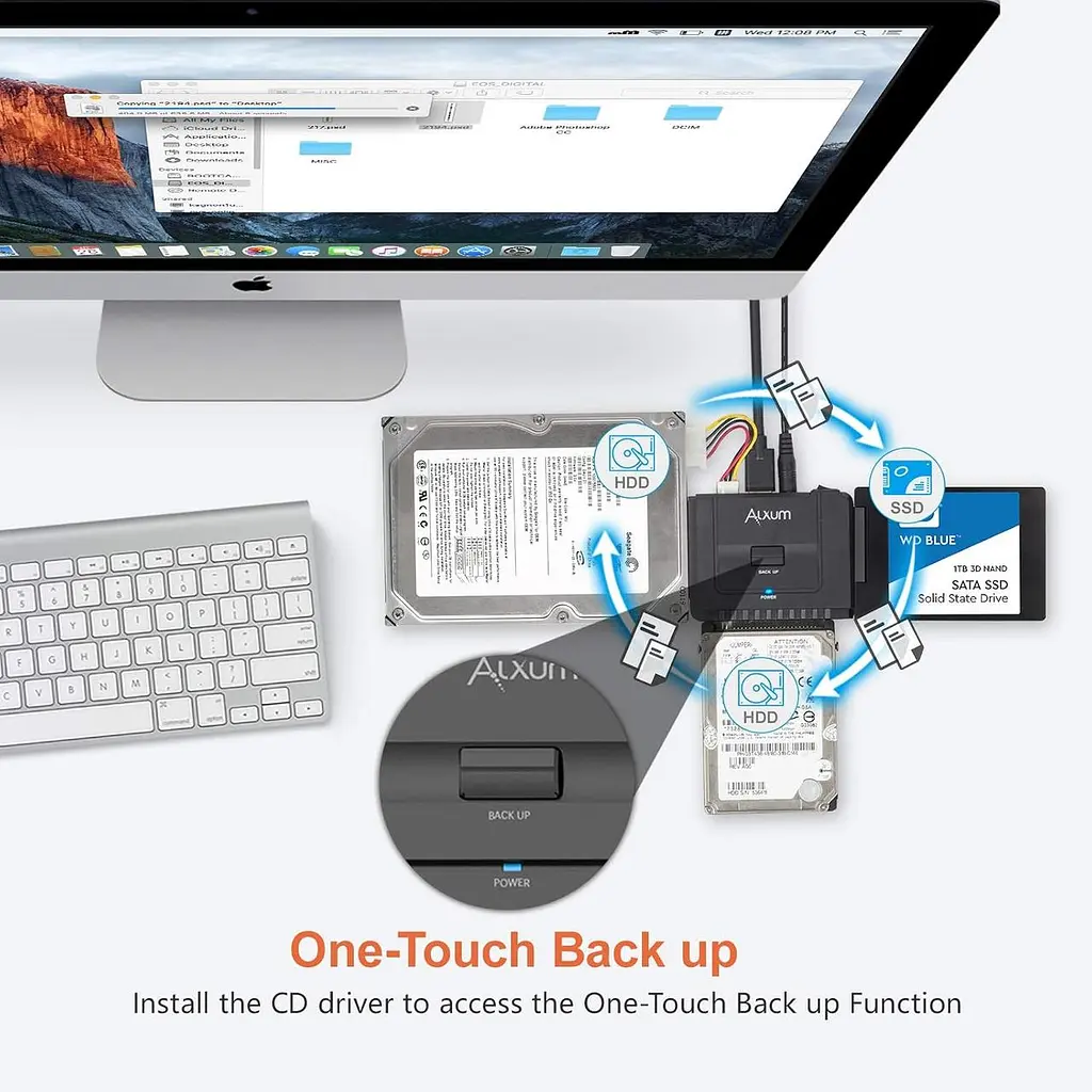 Адаптер Alxum SATA/IDE на USB 3.0 для підключення HDD та SSD 2.5"/3.5" - фото 7