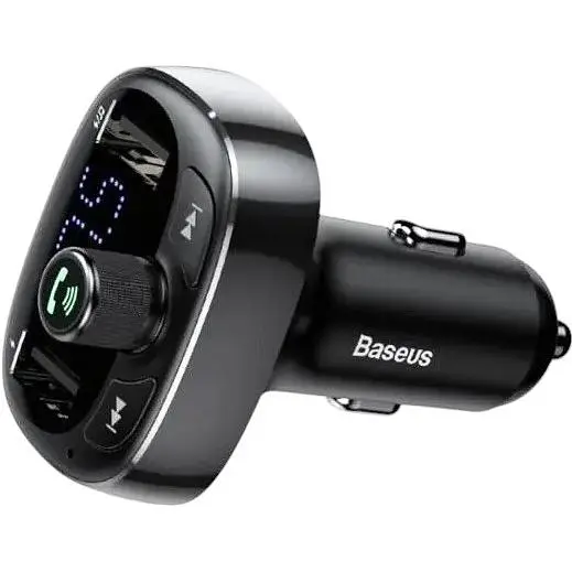 FM трансмітер Bluetooth модулятор Baseus S-09 2USB CCALL-TM01 чорний - фото 2