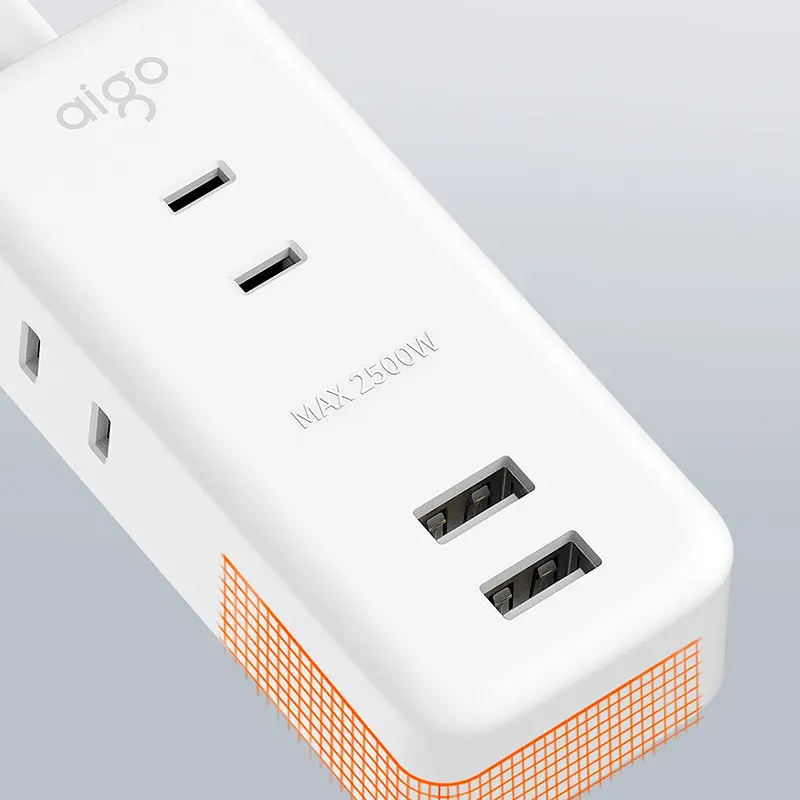 Удлинитель Aigo Power Strip 3 розетки 2 USB 1 m White AC0320 - фото 6