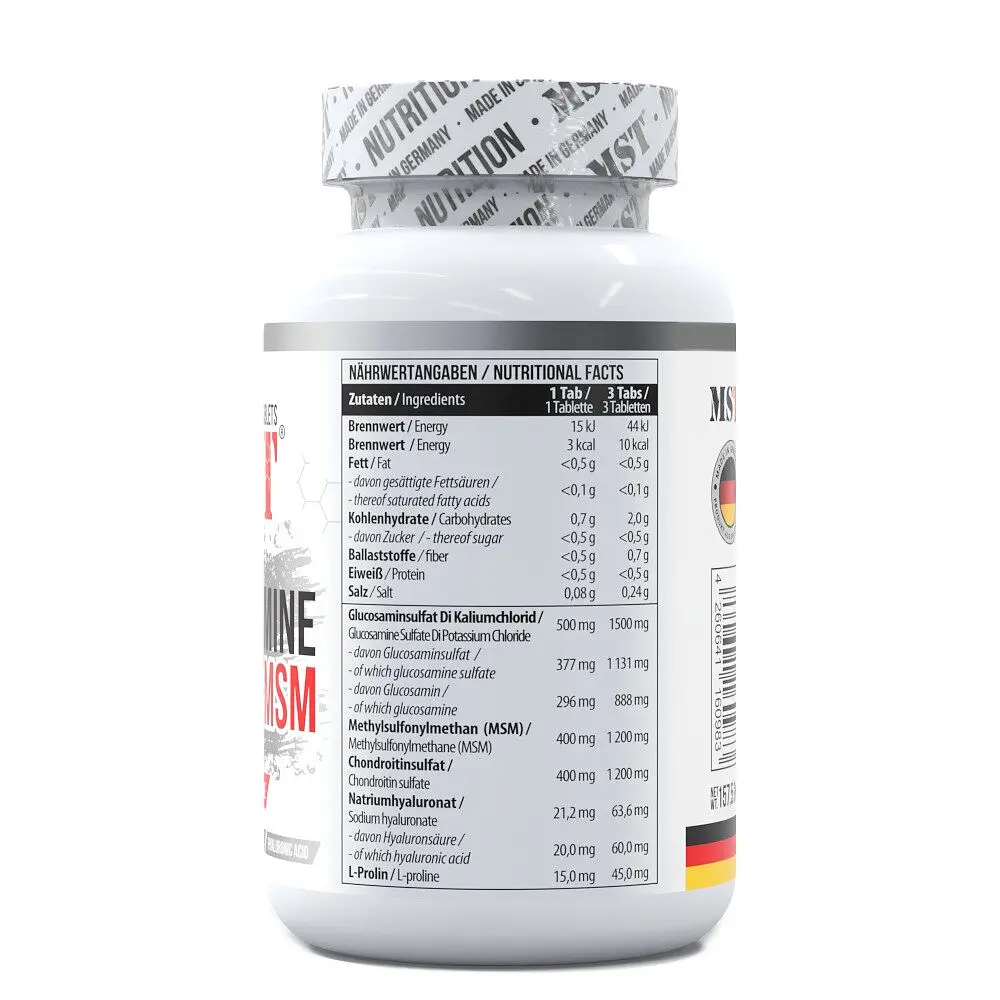 Препарат для суглобів і зв'язок MST Nutrition Glucosamine Chondroitin MSM Hyaluronic Acid L-Proline, 90 таблеток - фото 2
