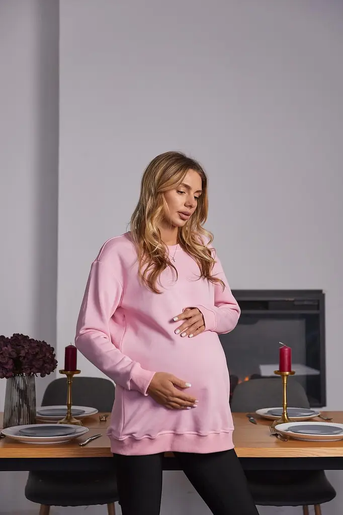 Світшот для майбутніх мам з секретом годування Santa Fe XXL-3XL (50-52) Lullababe Рожевий - фото 9
