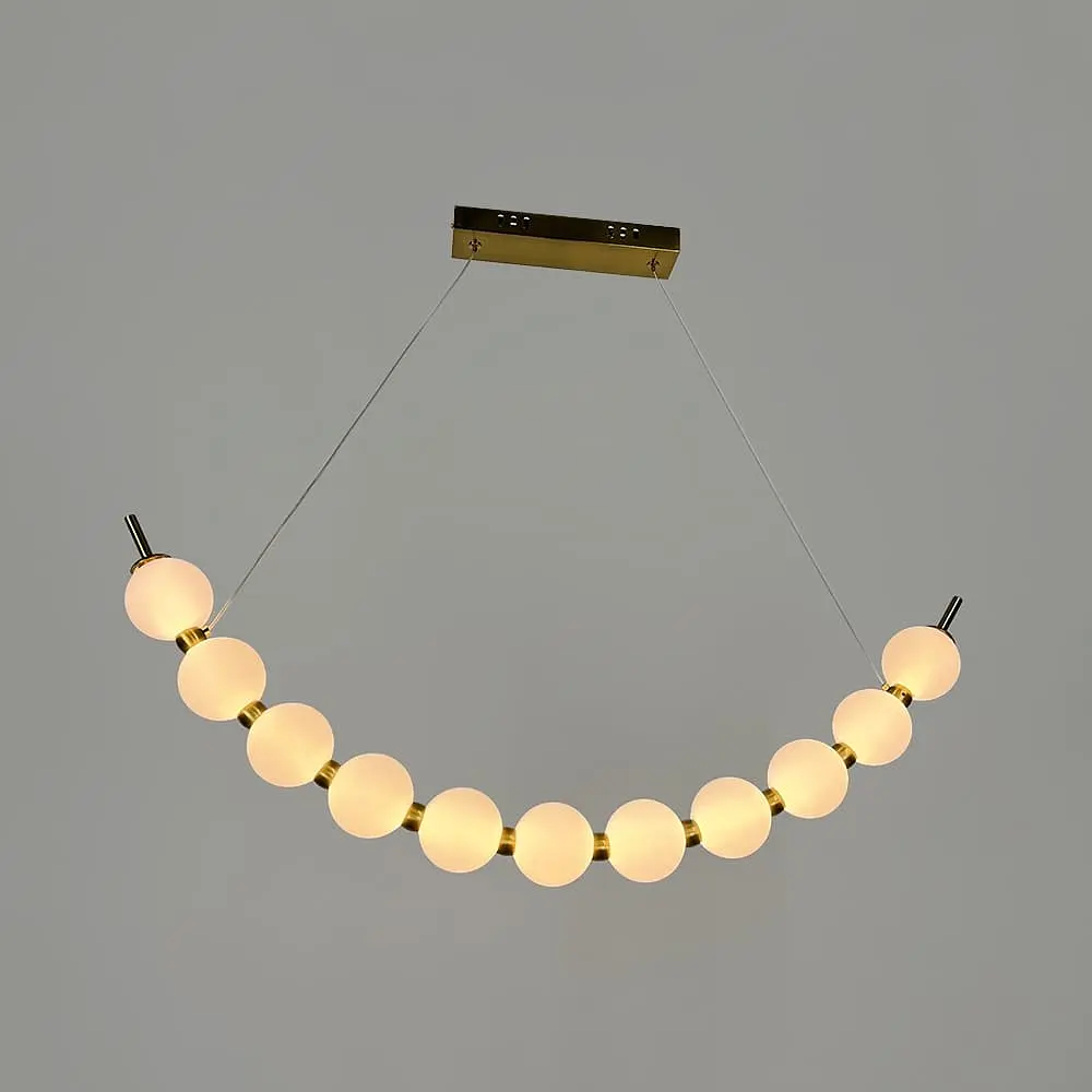 Светодиодная дуговая люстра PEARLIES на 11 белых шариков длиной 95 см | Line F | Ст. SG45-950 AB - фото 6