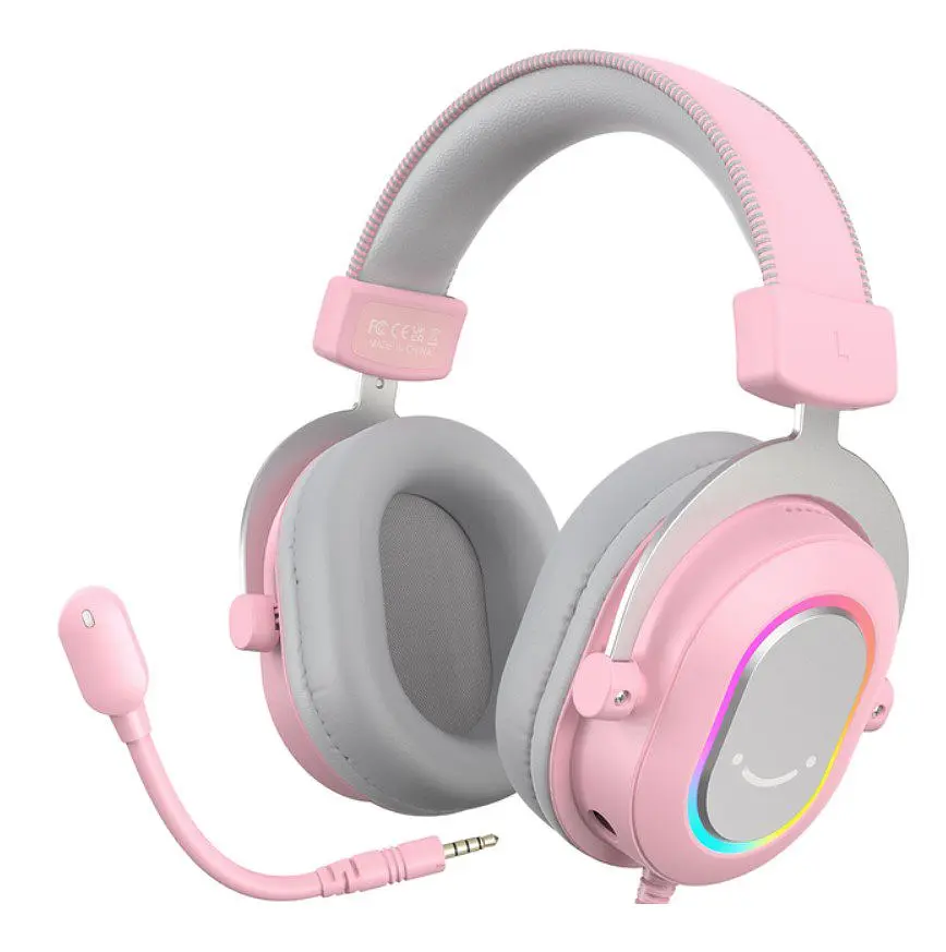 Ігрові навушники з мікрофоном Fifine H-6P RGB USB 7.1 Pink - фото 3
