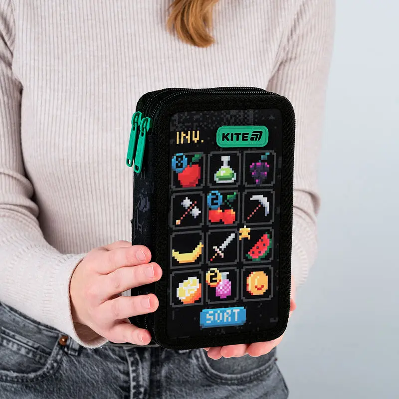 Пенал Kite Pixel Game черный (K25-623-2) - фото 8