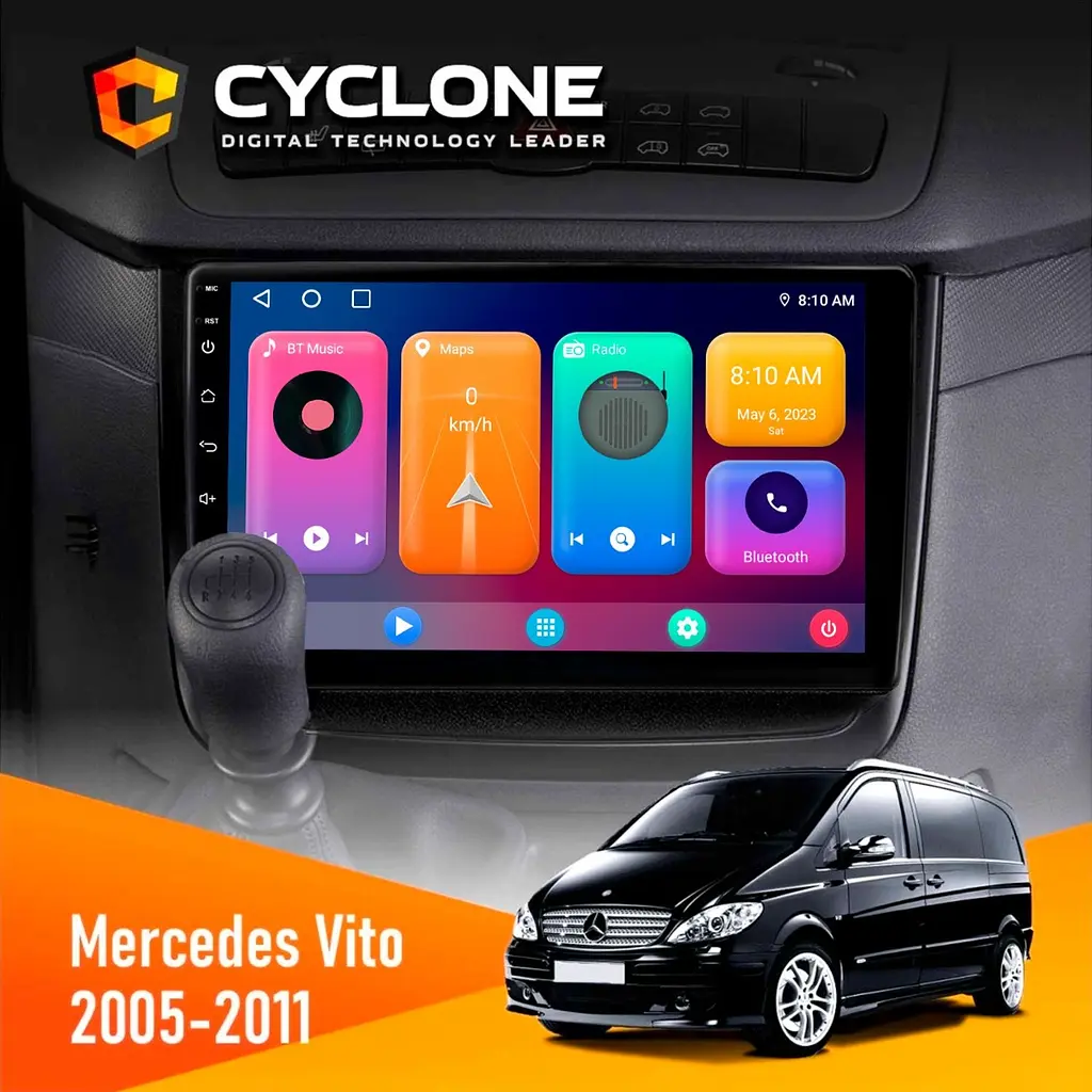 Штатна магнітола Mercedes-Benz Vito 2003-2014 Cyclone C10-001 2x32 CPL Cyclone (НФ-00004369)