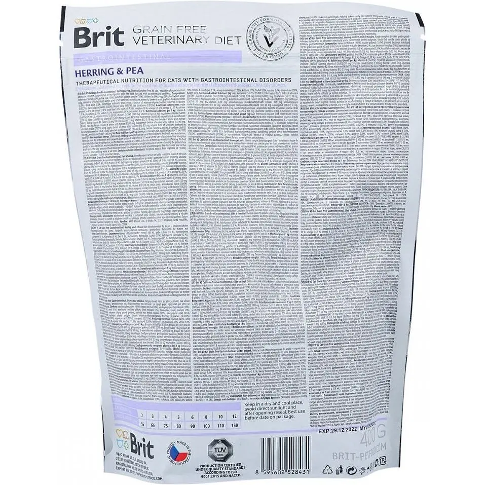 Сухий корм Brit VetDiets GF Cat Gastrointestinal для котів з розладом кишківника 0.4 кг - фото 3