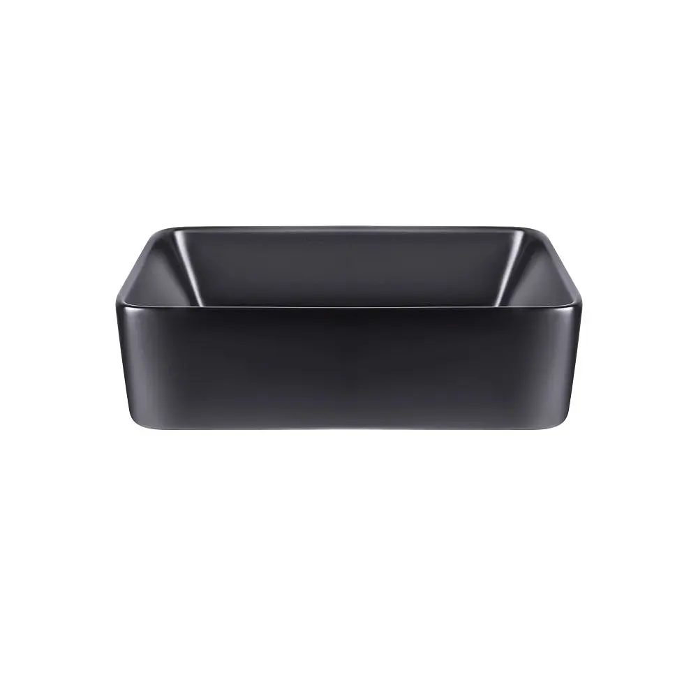Умивальник Qtap Tern накладний прямокутний 475x370x140 мм Black matt + донний клапан PU03, Чорний матовий - фото 3