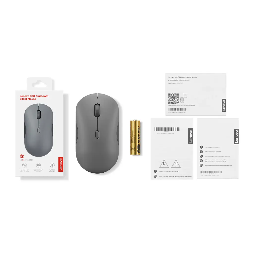 Мишка Lenovo 350 Silent Bluetooth Luna Grey (GY51S61904) - фото 6