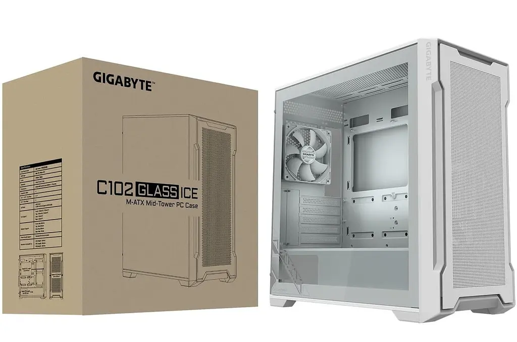 Корпус GIGABYTE C102 Glass Ice без БЖ White (GB-C102GI) - фото 8