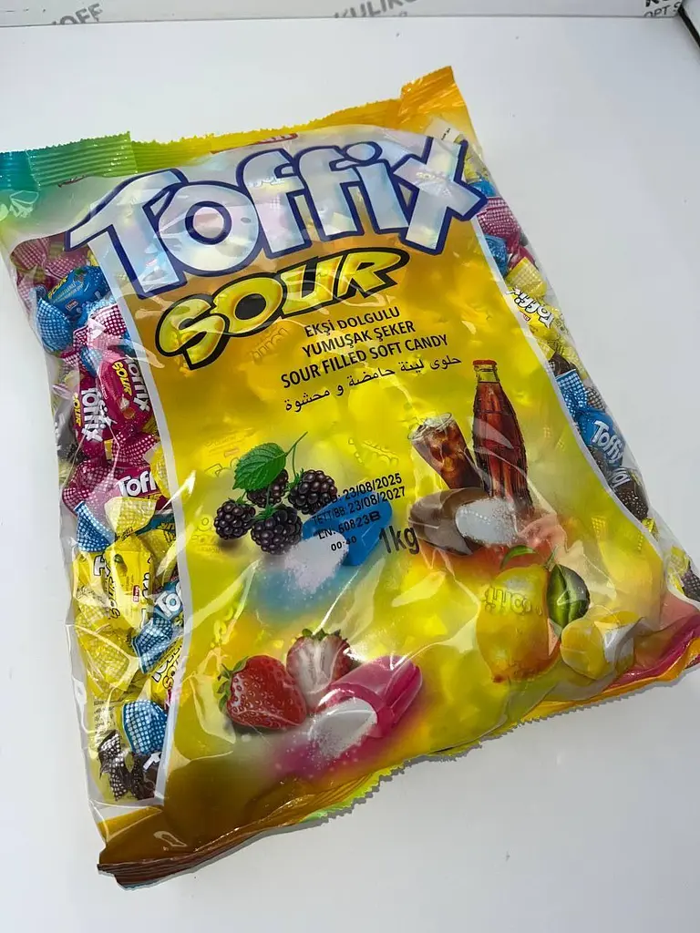 Цукерки Toffix Sour Mix Тоффікс пакет 1 кг - фото 2