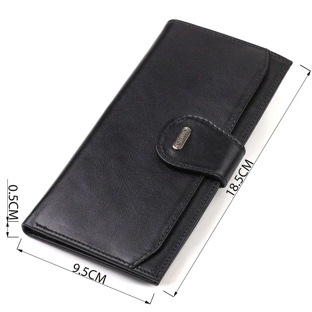 Вузький купюрник для чоловіків з натуральної гладкої шкіри Canpellini 21916 чорний - фото 3
