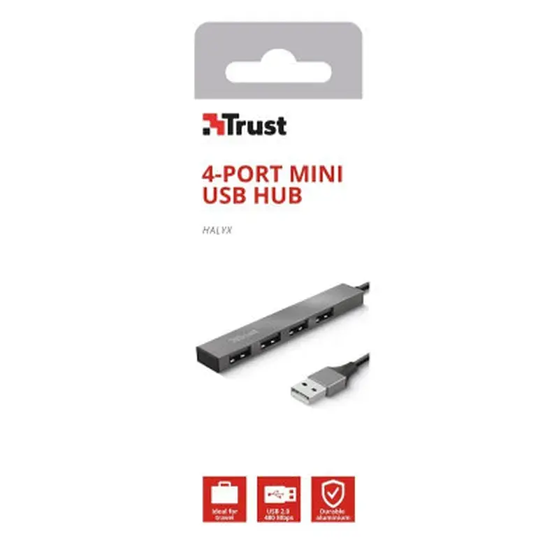 Концентратор Trust Halyx Aluminium 4-Port Mini USB Hub (23786_TRUST) - фото 12