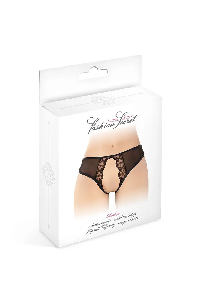 Трусики з відкритим доступом Fashion Secret Ambre, One Size чорні - фото 3