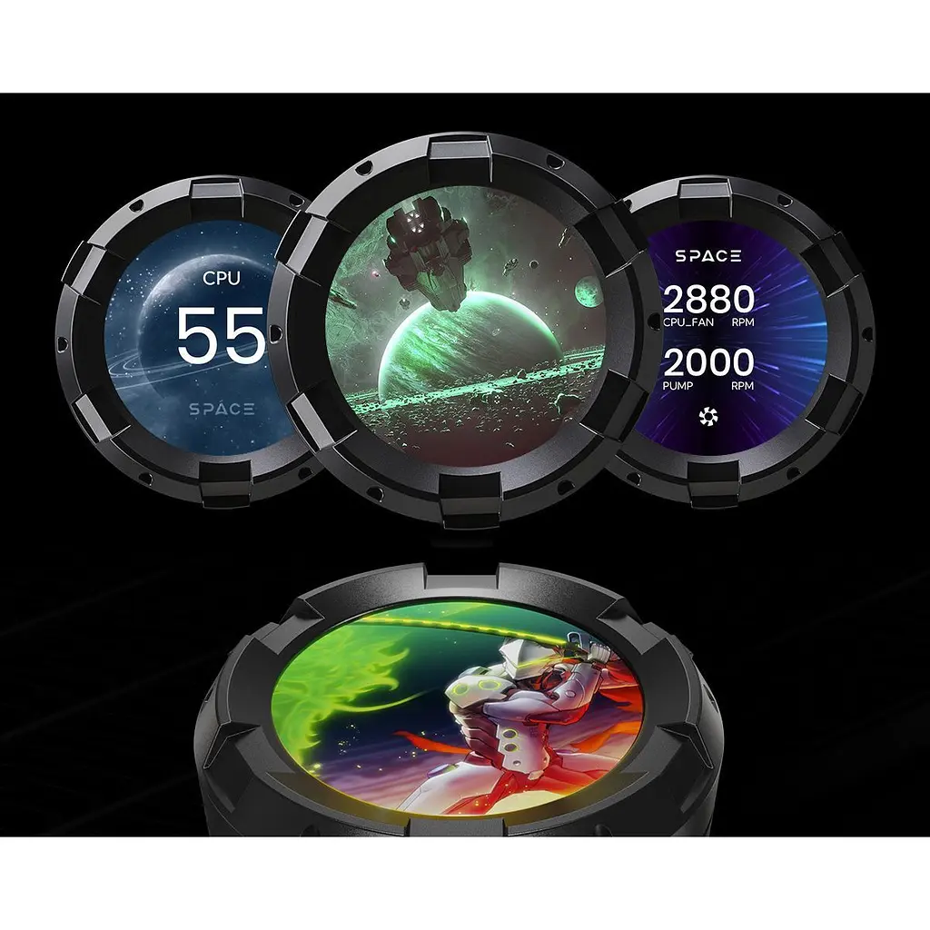 Система водяного охлаждения ID-COOLING Space LCD SL360 Black - фото 10