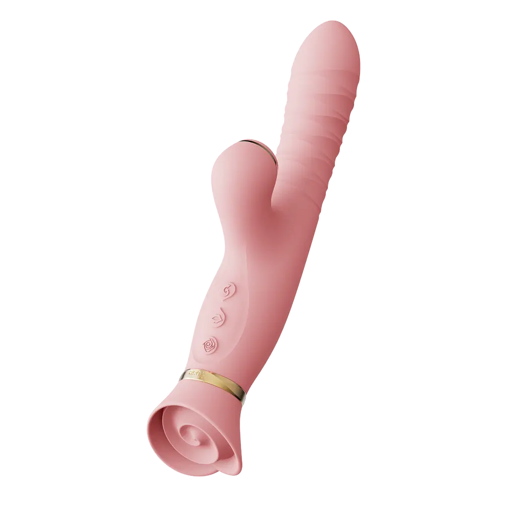 Вибратор-кролик Zalo Rose Rabbit Thruster 25 см светло-розовый - фото 6