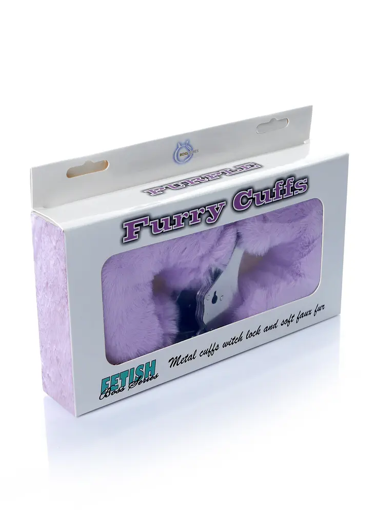 Наручники Fetish B Series Furry Cuffs, фіолетові - фото 6