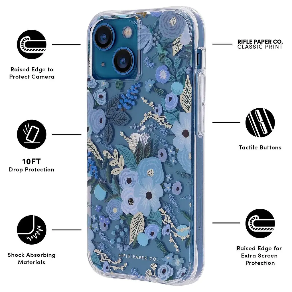 Протиударний чохол Case-Mate Rifle Paper Co RP046732 для iPhone 13 (6.1") Garden Party Blue - фото 3