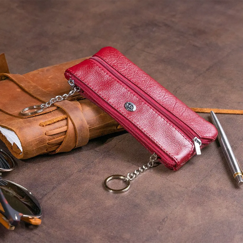 Ключниця-гаманець з кишенькою жіноча ST Leather 19352 бордова - фото 8
