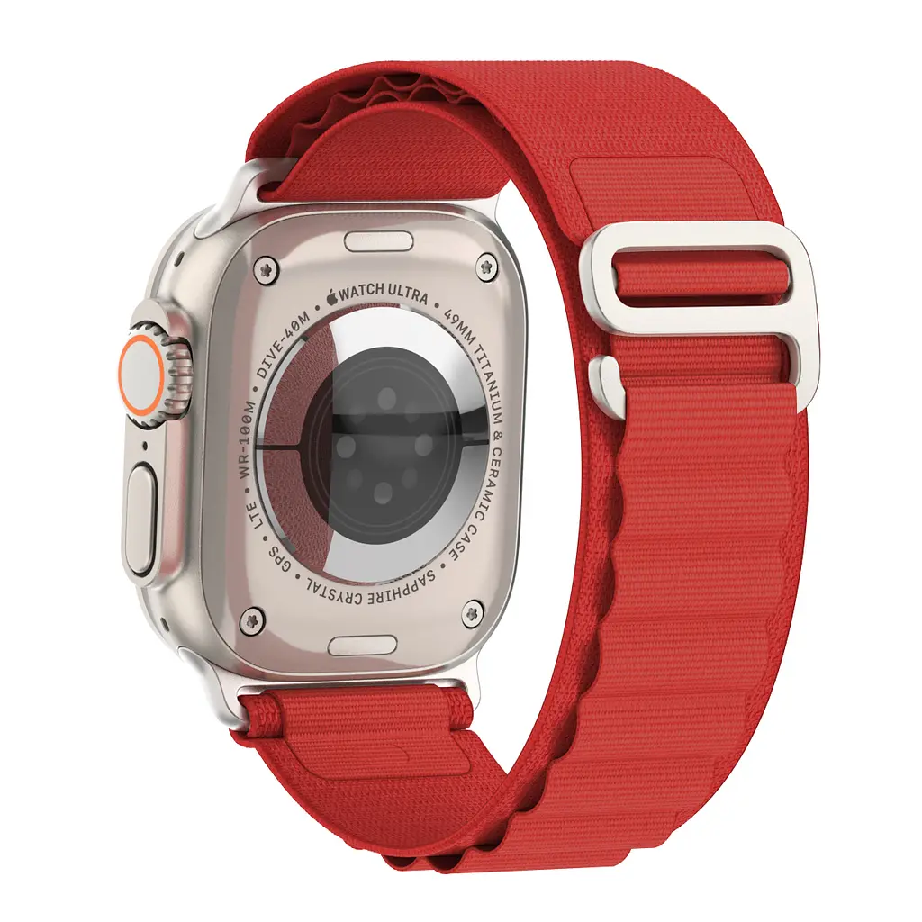Ремінець для Apple Watch 49/46/45/44/42 (Series 1-3), червоний, Alpine Loop Alpina Band, тканинний поліестеровий ремінець для смарт-годин, дихаючий, для активного відпочинку та спорту, ArmorStandart (ARM81047) - фото 5