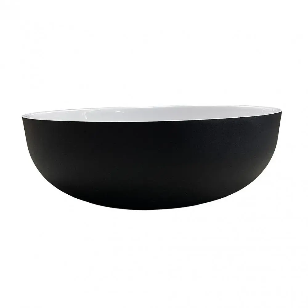 Умивальник накладна чаша Adamant Sunline New Black-White glossy d395x130мм 39,5 см - фото 2