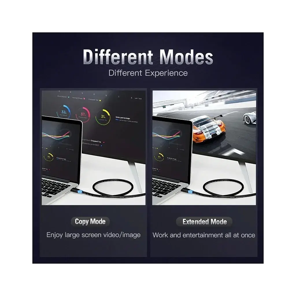 Кабель мультимедійний HDMI M to HDMI M 2.0m 4K60Hz black Vention (AAGBH) - фото 4