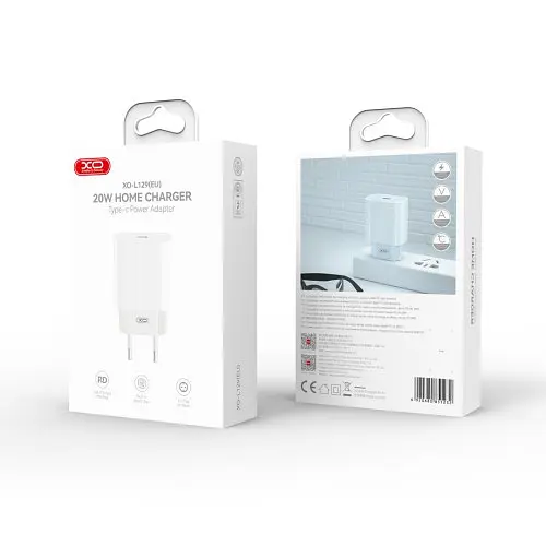 Сітчастий зарядний пристрій XO L129 EU 20W PD Fast charger Білий - фото 5