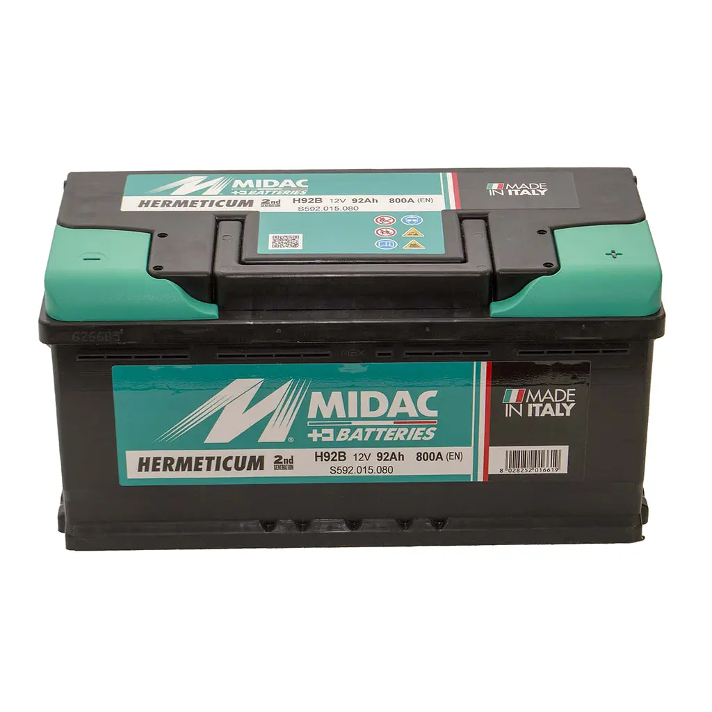 Акумулятор 6СТ-92A MIDAC HERMETICUM, 12V, 92Ah (-/+) низький Євро,  EN800А - фото 2