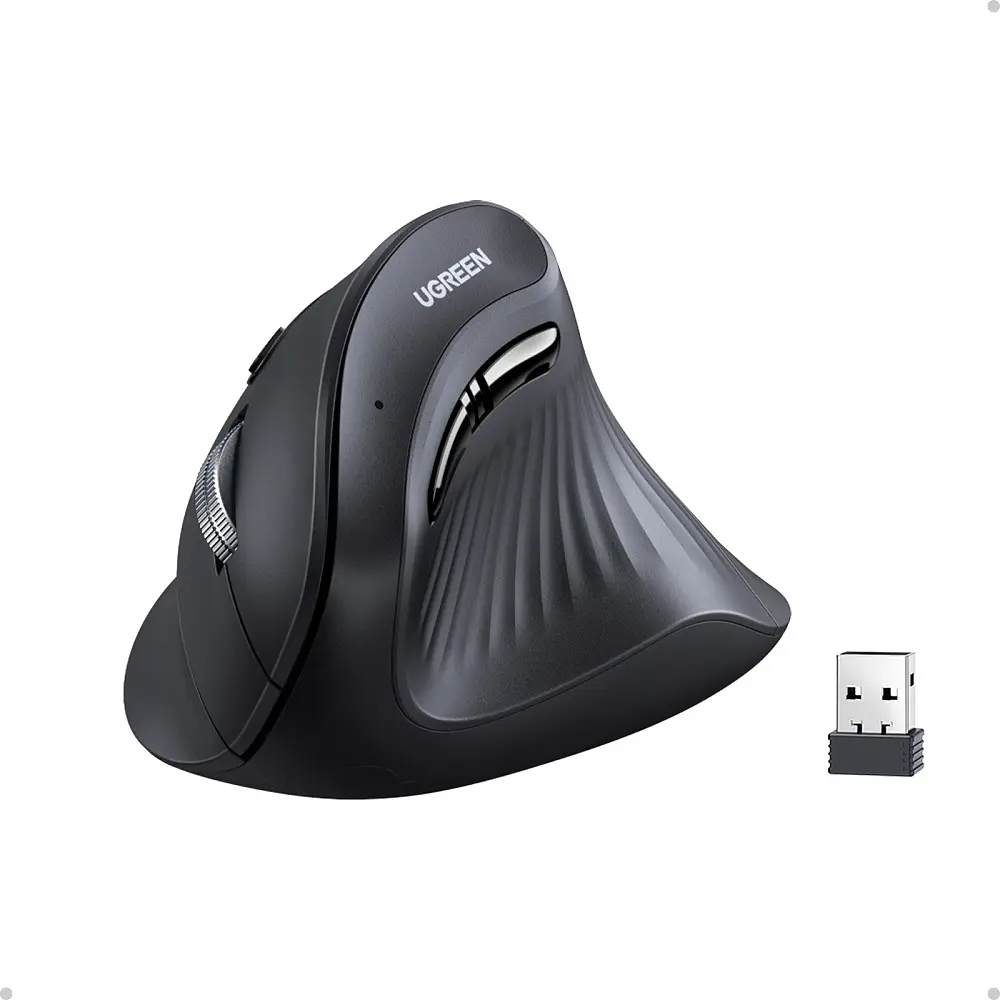 Маніпулятор миша бездротова UGREEN MU008 Multi-mode Vertical Mouse Black (UGR-25444) - фото 3