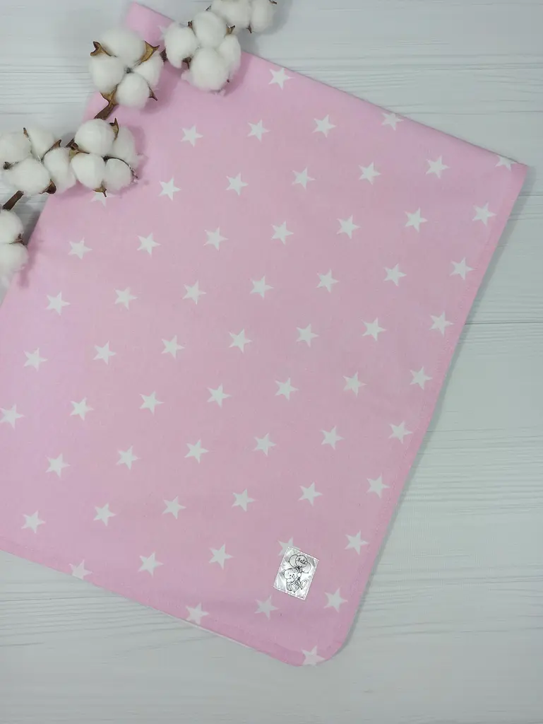Набір пелюшок a.l.babybox Зірки 50х80/100х80 см 3 шт. Біло-рожевий (NA 18168580) - фото 2
