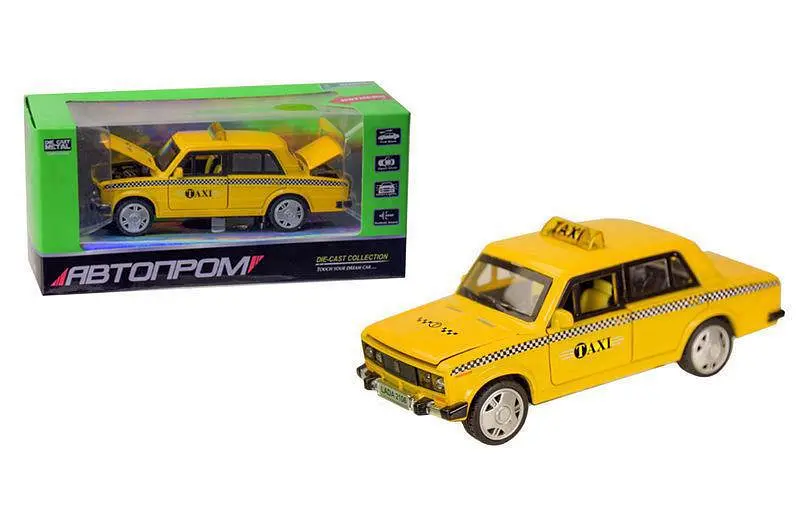 Машина металева 7643 АВТОПРОМ, 1:32-36 Lada 2106, на батарейках: світло і звук, двері, що відкриваються, в коробці 19 x 8,5 x 8,5 см