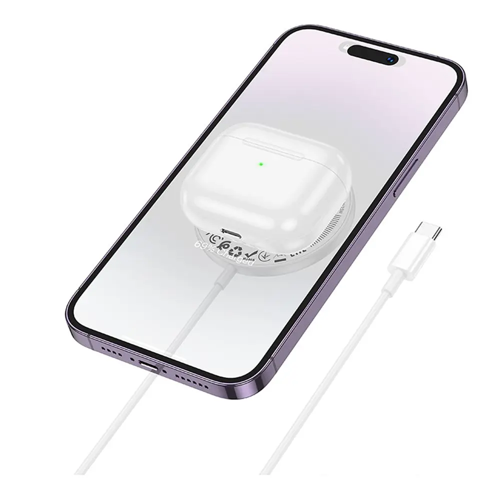 Бездротовий зарядний пристрій Hoco CW61 Ultra thin Magnetic 15W LED Display PD 5V/2A MagSafe Qi White (36564_3608587) - фото 2