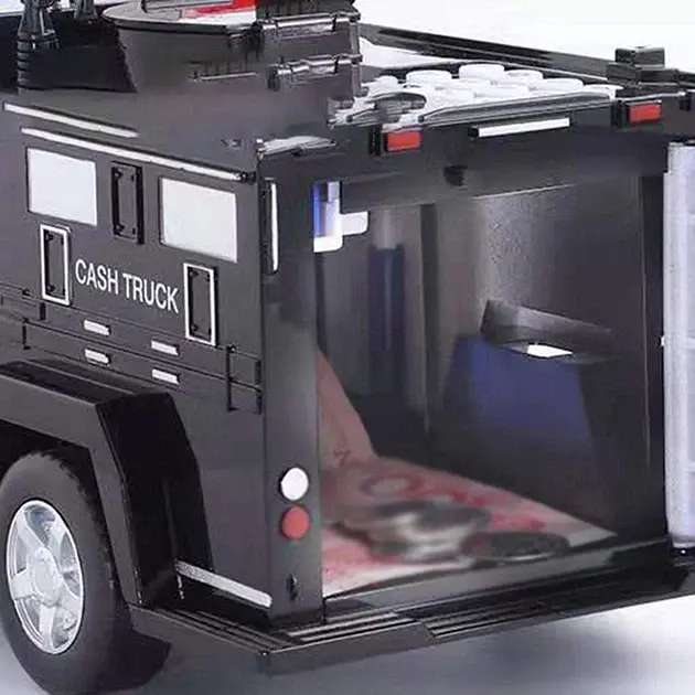 Полицейская машина Cash Truck с кодовым замком купюроприемником и отпечатком пальца Черная - фото 5
