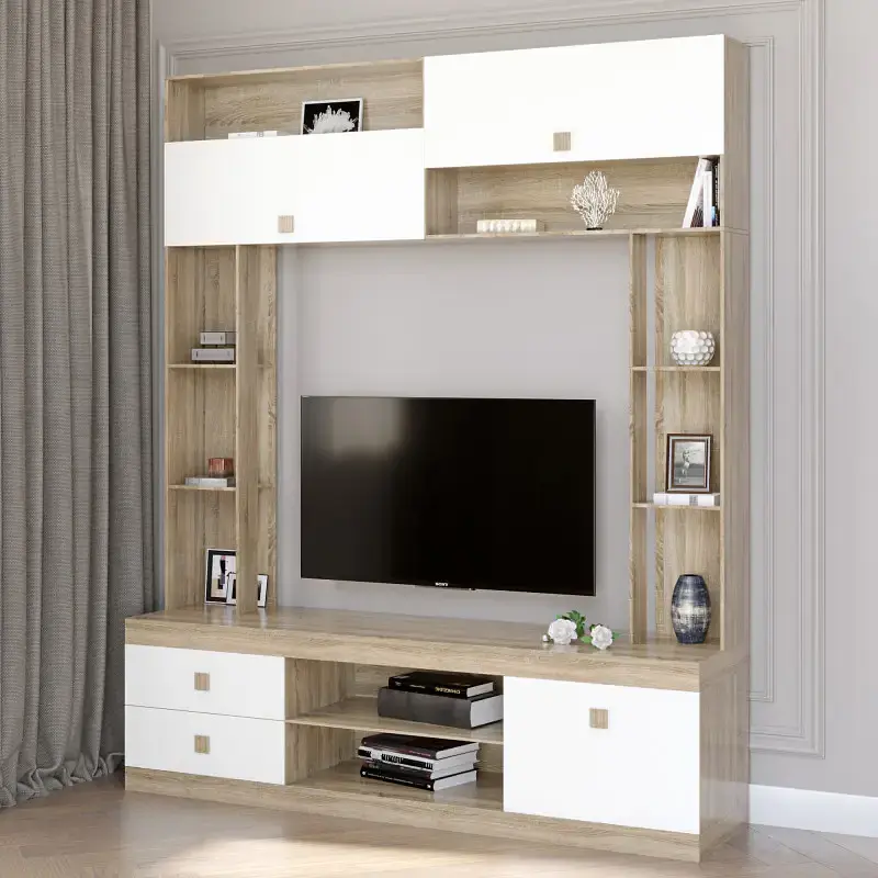 Стінка для вітальні Еверест Соната дуб сонома/білий (EVR-2250) - фото 1