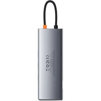 Концентратор Baseus USB3.1 Type-C to USB C(PD)100W/HDMI 4K 30Hz/VGA/USB3.2/RJ45/SD+TF 9in1 Grey (CAHUB-CU0G) - фото 3