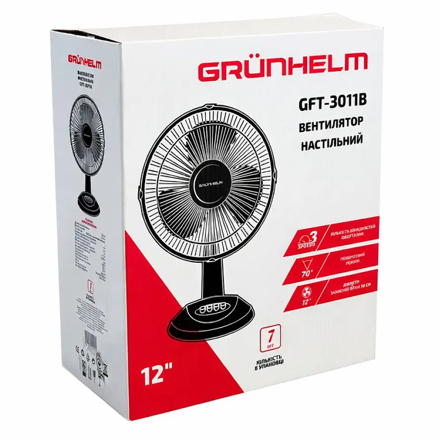 Вентилятор настольный Grunhelm GFT 3011B (150521) - фото 4